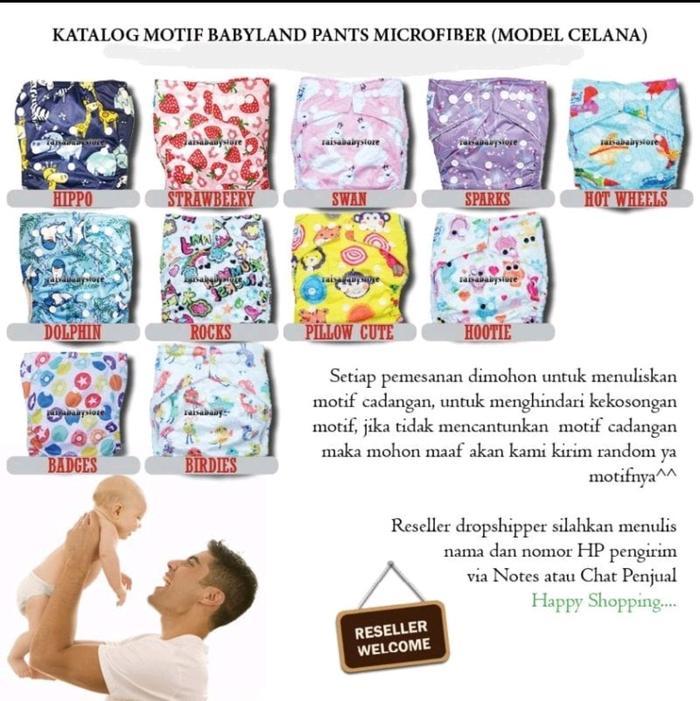 Paket Hemat Agen Babyland Celana Clodi Bayi - 8 Pcs Clodi Type Celana Dengan 8 Insert Microfiber #Gr
