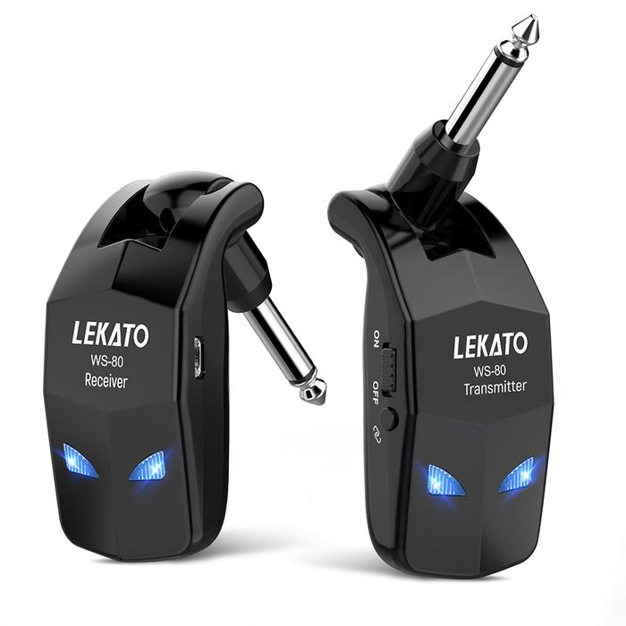 LEKATO  2.4Ghz ISM Wireless Guitar System Rechargeable Wireless