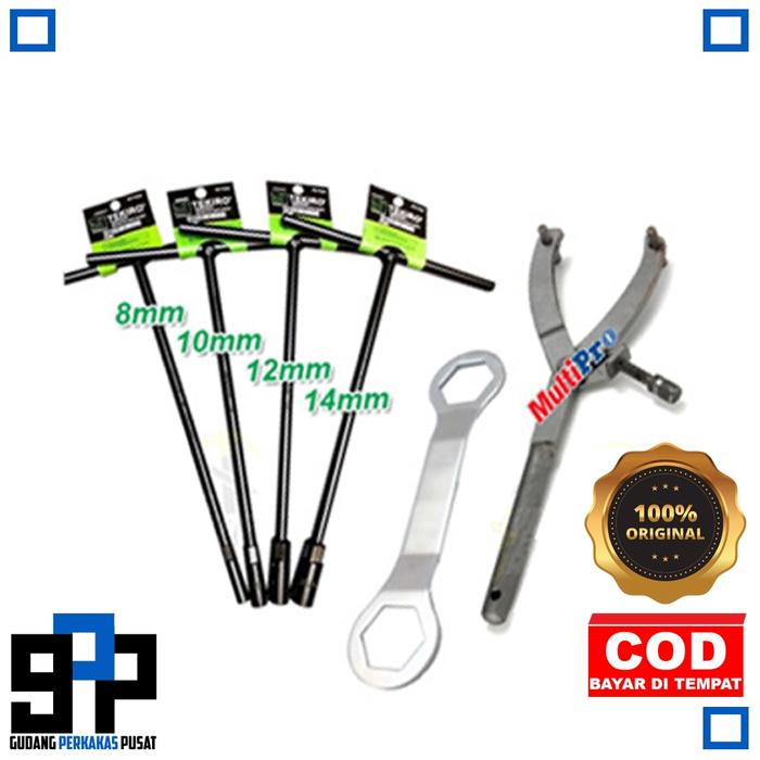 PAKET KOMPLIT Treker CVT + Kunci 39x41 + Kunci T 8 10 12 14MM - Treker CVT Set / Penahan Kopling CVT
