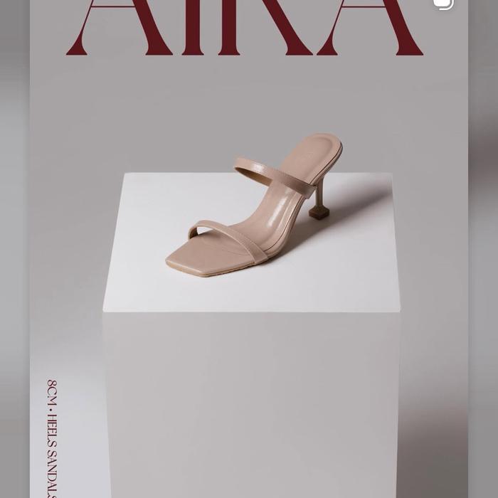 READY Sava Shoes x Elizabeth Zenifer AIRA - Sandal Hak 8CM Elegan untuk Tampilan Mewah