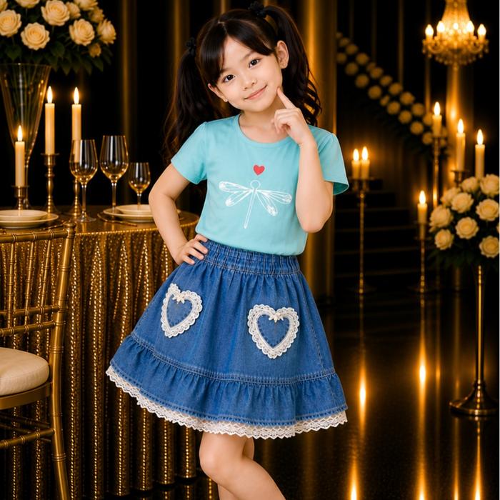 Casual & Cute Collection | Kaos Tosca Dragonfly Cute + Dress Pink Sailor Cute | Gaun Anak - Premium 