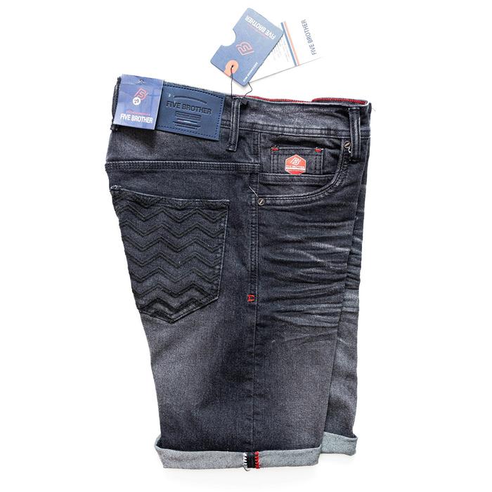 FIVE BROTHER Celana Jeans Pendek Cowok Stretch Ringkel selvedge