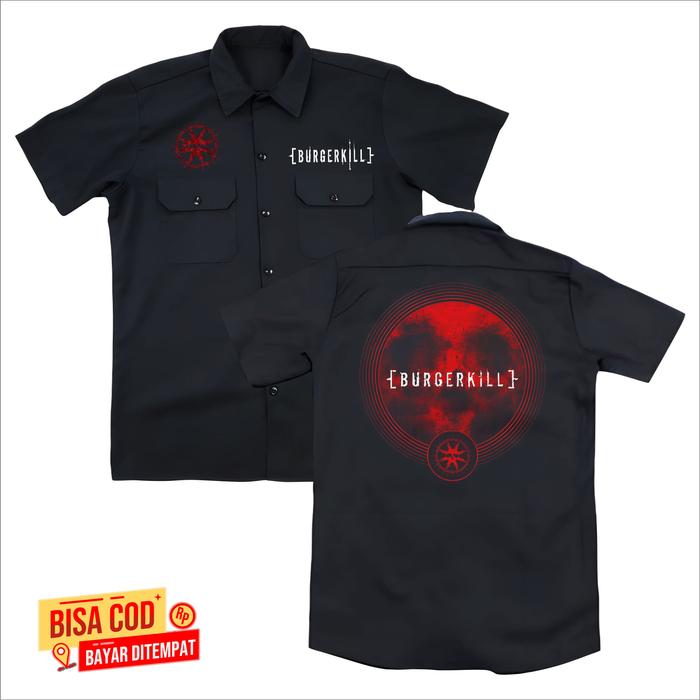 WORKSHIRT PDH Burgerkill Band Lokal Best Seller MEtal Indonesia original unisex BAND Hitam Terbaru