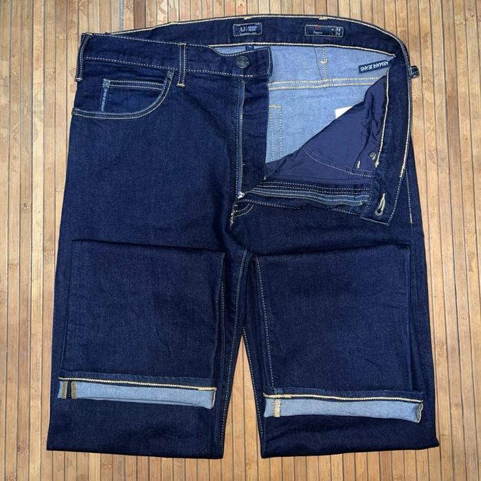 ARMANI EXCHANGE REGULAR FIT BLUE INDIGO STRETCH DENIM JEANS brioni loro piana ysl