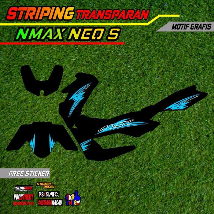 striping stiker transparan nmax neo nmax turbo Motorcycle motif spesial grafis simple [NTS]
