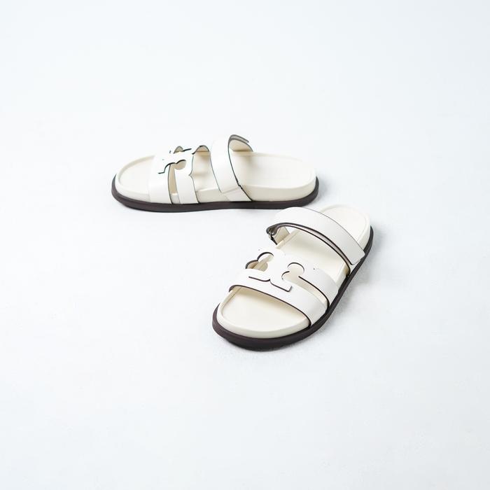 Sandal TORY BURCH INES SPORT IVORY WHITE SLIDE 100% ORIGINAL