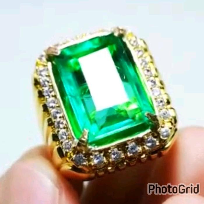batu cincin zamrud Colombia asli alami natural