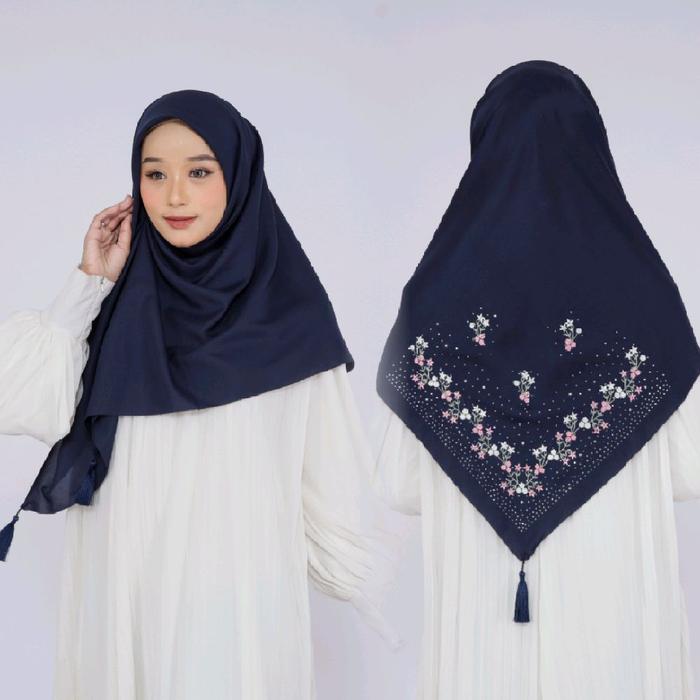 Jilbab Segi Empat Bordir Payet Tabur Mewah - Square