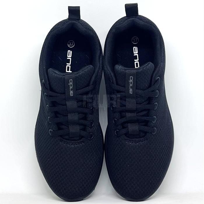 Terbaik FIURI - ANDO ORIGINAL - BSC 33 ASHER 33-43 FULL HITAM - SNEAKERS SPORT KANVAS SOL KARET WANI