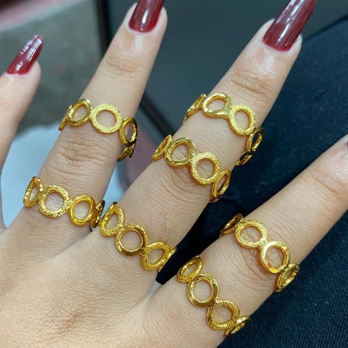 Cincin Emas Crum Kristal Asli Aceh Mewah versi 1 Mayam