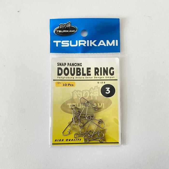 Snap Double Ring Tsurikami Peniti pancing kuat berkualitas