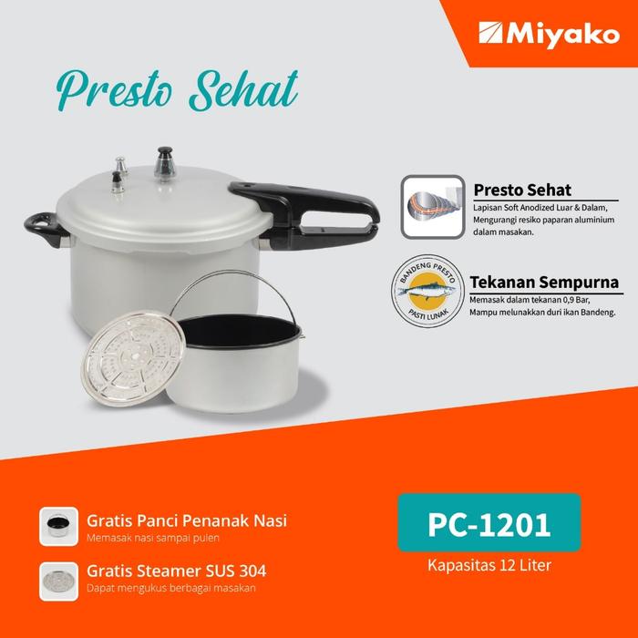 Miyako Panci Presto Aluminium Serbaguna 7/12 Liter
