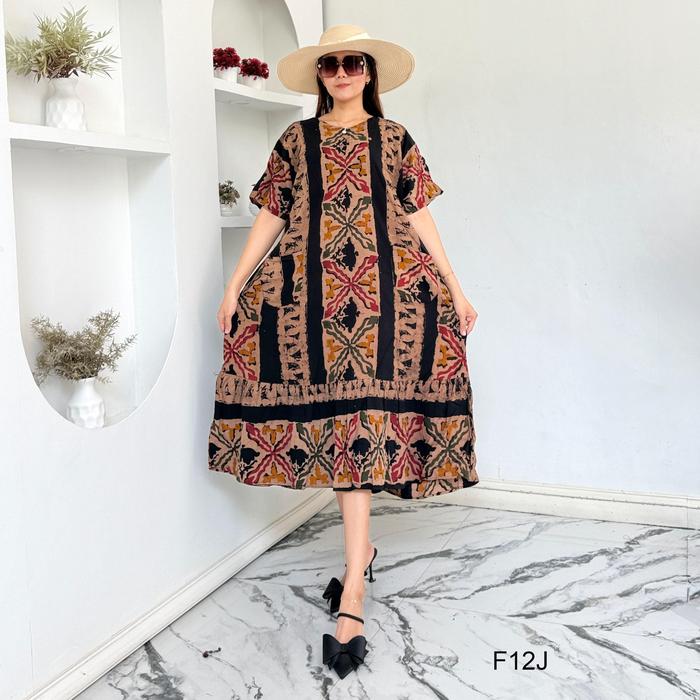 Daster Farida ld 120cm Batik Cap Handmade By Vitela Batik Busui Friendly
