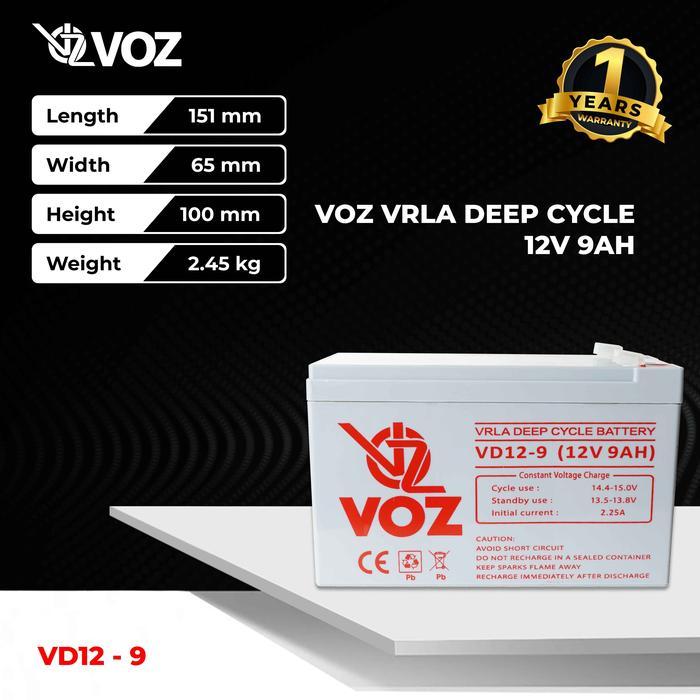 Voz Baterai Deep Cycle 12V 9 Ah | Baterai UPS |Baterai Voz
