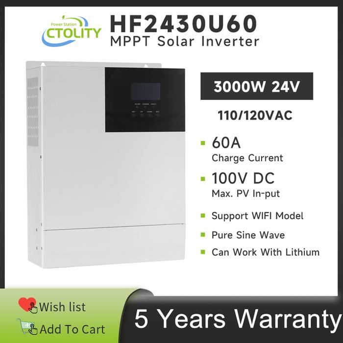 24V 3000W Hybrid solar inverter 110v/120V AC Off-Grid Hybrid Inverter