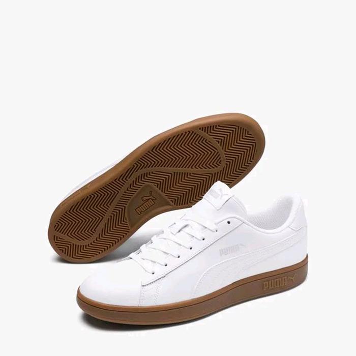 Sepatu Puma Smash V2 L Men's Sportstyle Shoes - White PMA365215-13 100% Original