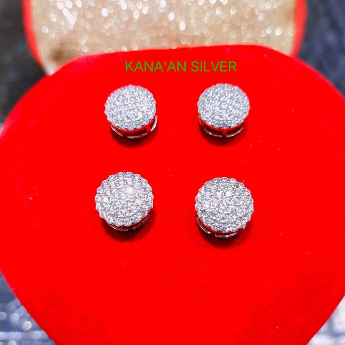 Liontin tusuk bulat/Buah kalung lapisan emas putih