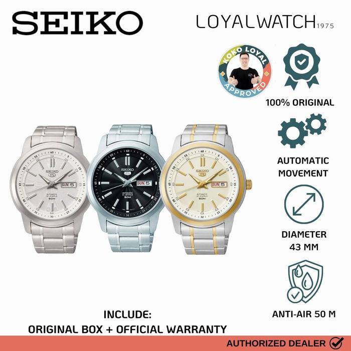 Jam Tangan Pria Seiko 5 SNKM83K1 SNKM87K1 SNKM92K1 Stainless Steel Automatic Original Garansi Resmi