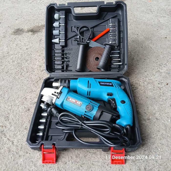 Paket gimpet or Makteec MT60 Mesin Bor 10mm & MT90 Mesin Gerinda 4 full tembaga monake