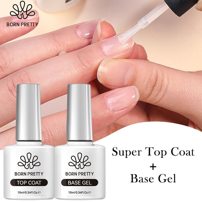 BORN PRETTY Top Coat Kutek Gel Base Coat 10ml Nail Art Kutek Gel Polish Kutek Nail Gel BPOM