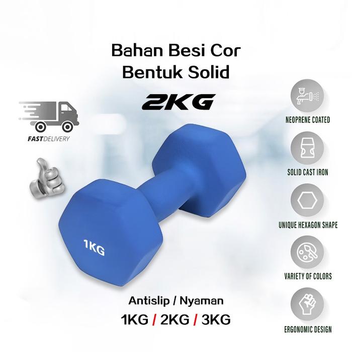 【COD】Dumbell Barbel 1,2,3kg/Dumbell  Anti Slip/Barbel Non Slip Dumbbell /Vinyl Cewek/ Yoga Dumbel/ B