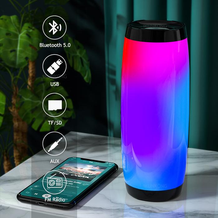 LED Speaker Bluetooth Portabel Radio FM Nirkabel Bass Subwoofer
