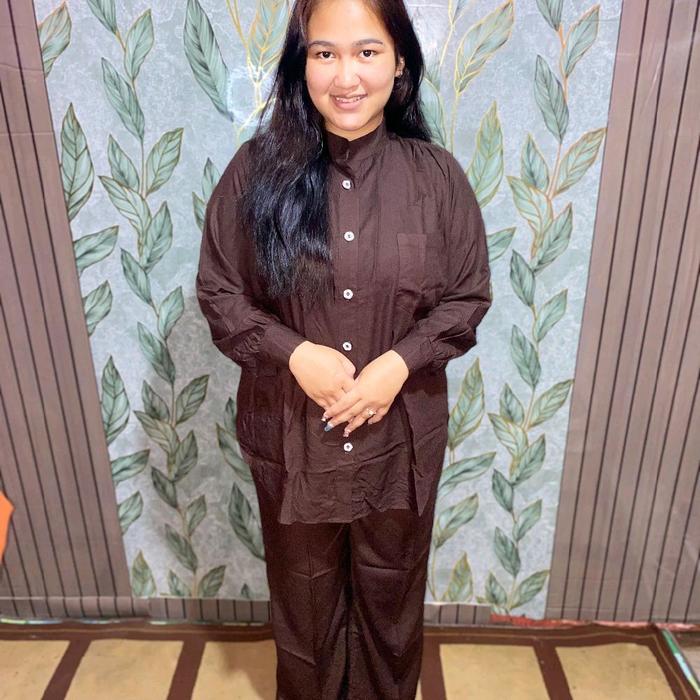 Pajamas One Set Kekinian Rayon Premium Grade A Lengan Panjang