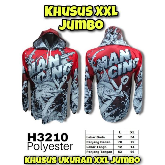 Baju Jersey Mancing XXL JUMBO Kaos Jersey Mancing Ukuran XXL JUMBO