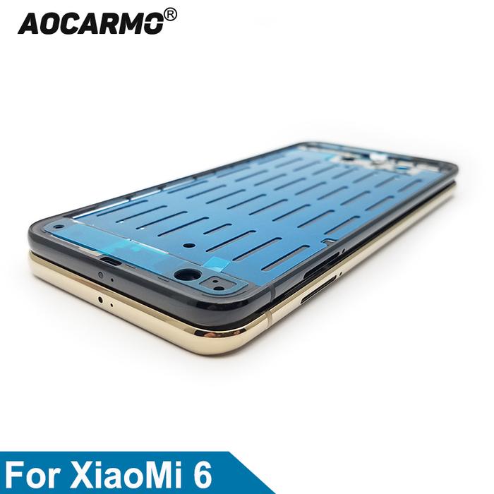 Aocarmo For XiaoMi 6 mi6 Middle Frame Bezel Housing Case With Adhesive