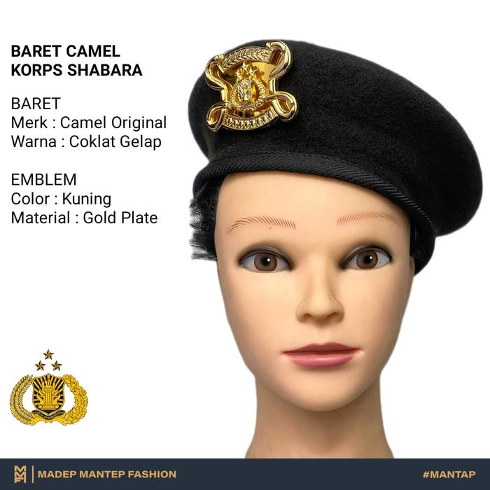 Baret SHABARA Camel Original Baret Emblem Shabara Samapta MMF