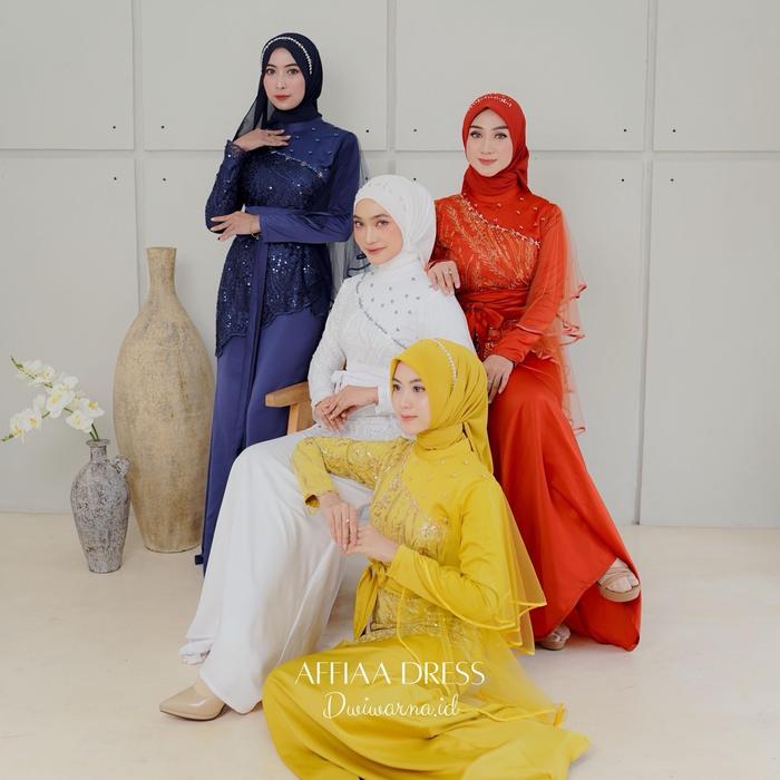 Ready Stock Affia Dress Kondangan / Rok Mermaid Belt Premium