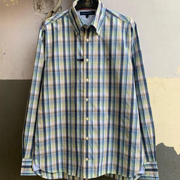Kemeja pria Tommy hilfiger stripe lengan panjang preloved
