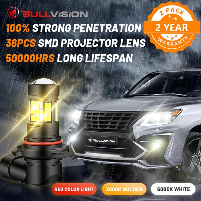 Bullvision Fog Lights H16 LED Red Yellow White Signal Bulb H4 H8 1156