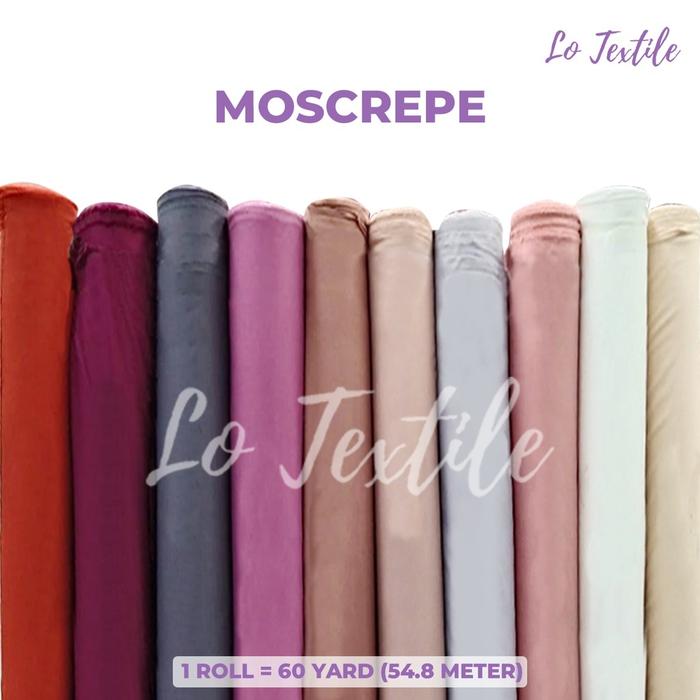 Kain Mosscrepe Moscrep 1 Roll - Bahan Gamis Kerudung Hijab Premium 60 Yard