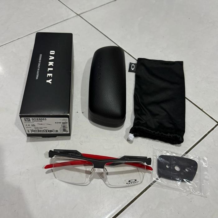 Frame Kacamata Minus Frameless Oakley Coupler Satin Light Steel Original