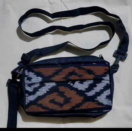 Tas Handbag Tenun Pria Kombinasi Kain Tenun Clutch Laki-laki Dompet Pria Kombinasi dengan Tali Panja