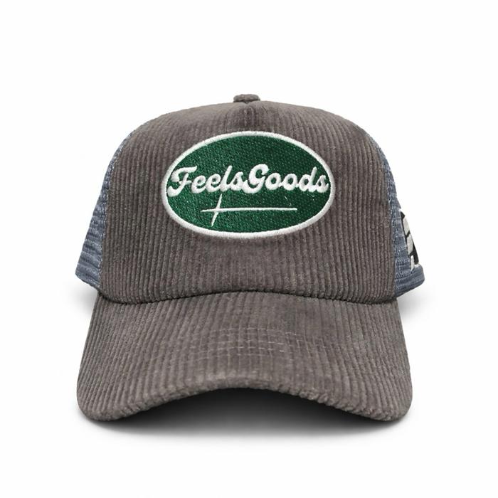 Feels Goods- Trucker hats corduroy Black Topi Jaring corduroy hitam Unisex feels goods.co