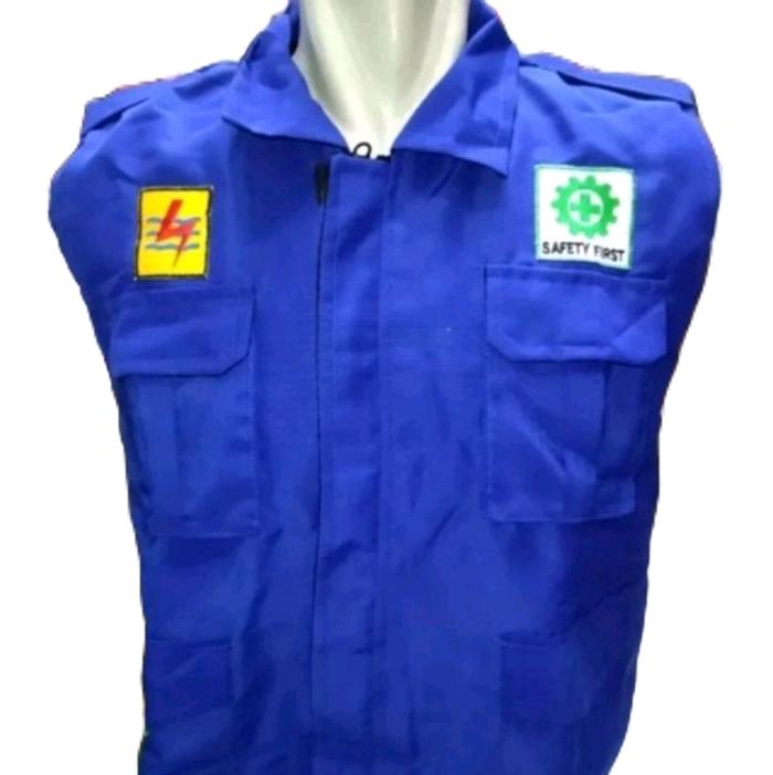 Rompi PLN Rompi Safety PLN Biru Pria Bordir