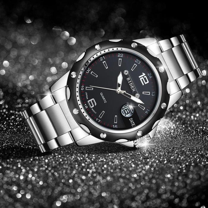 【003 Price has been changed, hurry up and buy】BIDEN Men's Casual Stainless Steel Strap Automatic Dat