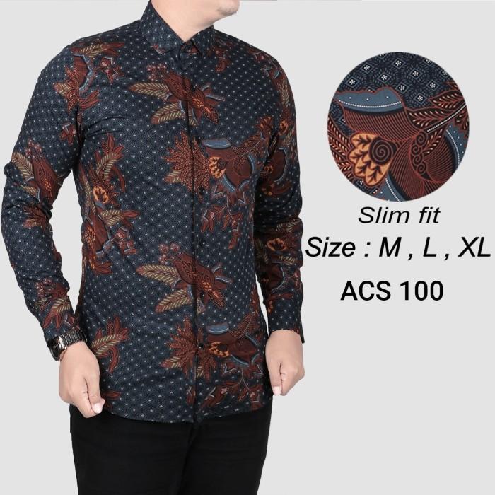 KEMEJA BATIK PRIA SLIM FIT / BAJU BATIK PRIA SLIM FIT ACS01