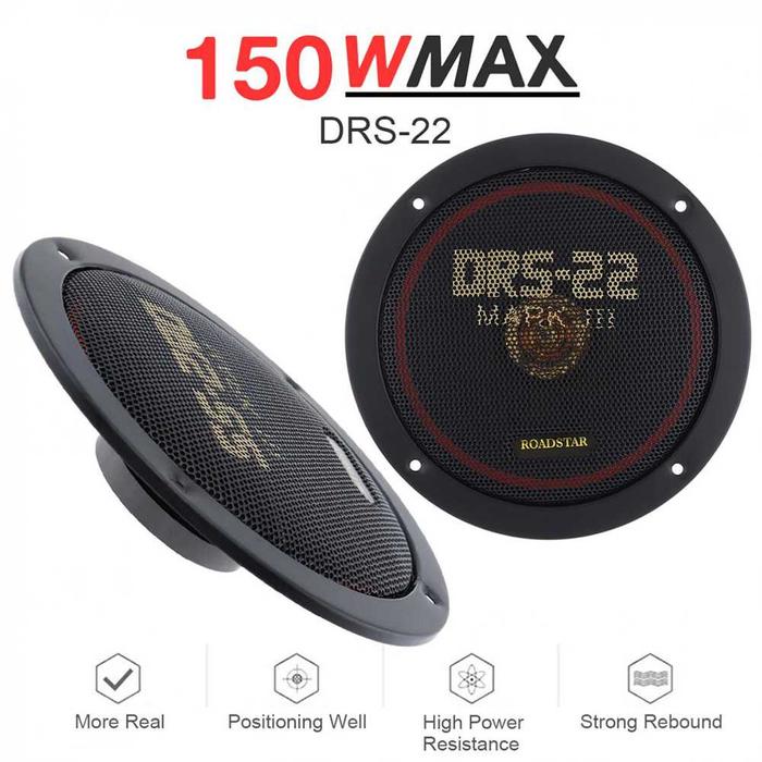 ROADSTAR Speaker Mobil HiFi 6.5 Inch 150W 2 PCS - DRS-22 - AHHB