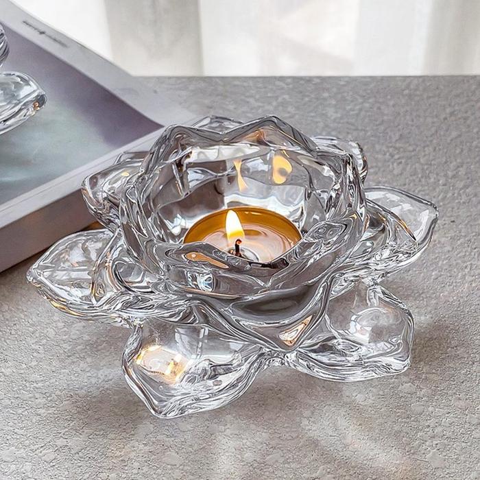 Tempat Lilin Teratai Tempat Lilin Kaca Teratai Tempat Lilin Kaca Crystal Tempat Lilin Kristal Terata