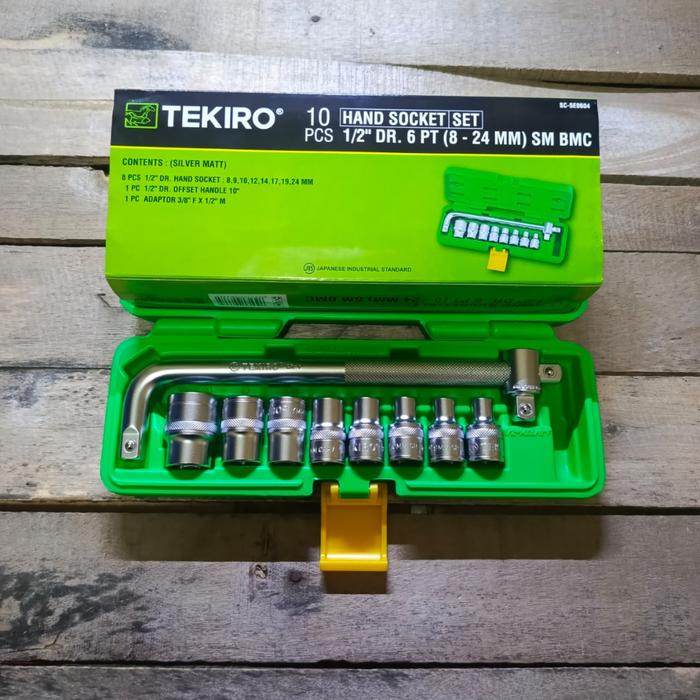 Kunci Shock Sok Set 10 Pcs Merek Tekiro 1/2DR 8-24mm 6pt Original Ready Kunci Shock Set Tekiro