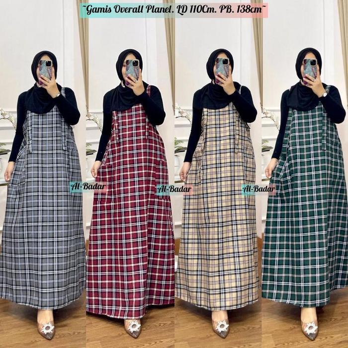 GAMIS OVERALL FLANEL MODEL /GAMIS OVERALL KOTAK KOTAK/OVERAL FLANEL/TIDAK TERMASUK MAET/BISA
