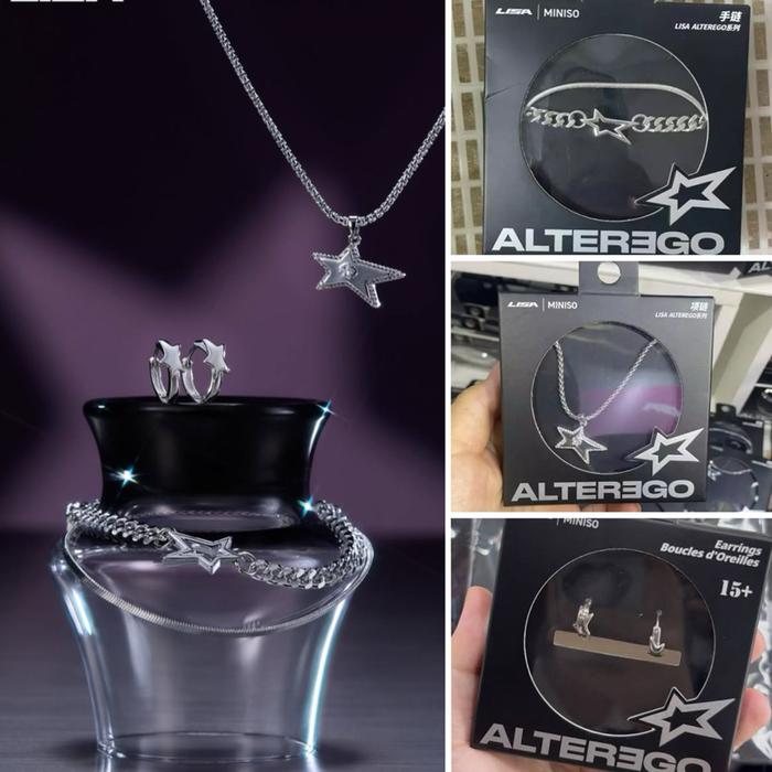 [READY STOCK] MINISO x LISA, NECKLACE . BRACELET , EARRINGS / MINISO LISA ALTEREGO / MINISO LISA , A