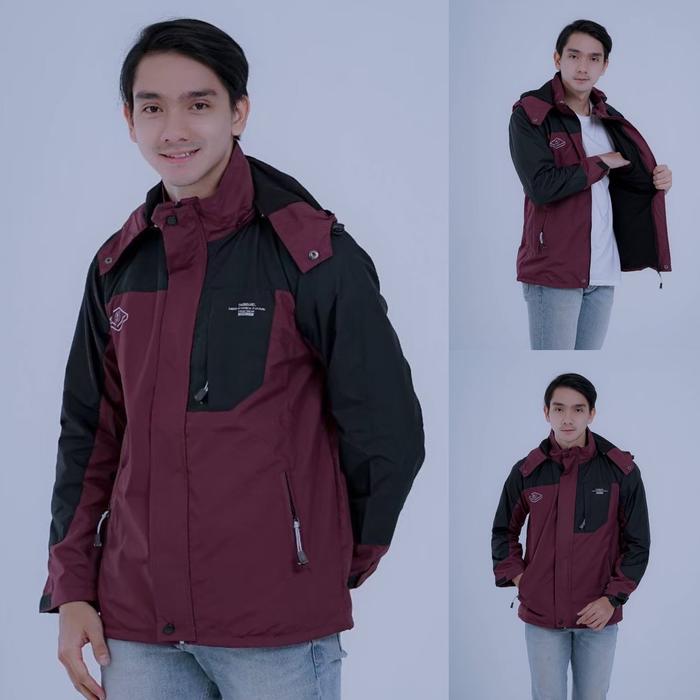 Jaket Parasut Outdoor DNF Thebojiel Kombi warna Waterproof Premium - Motor, Motif, Tebal, Keren,Casu