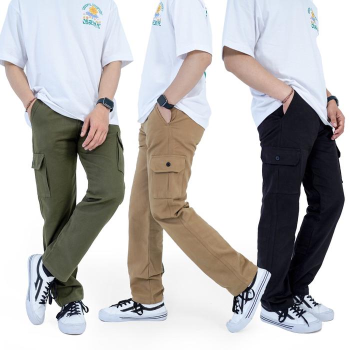 Promo Celana Panjang Cargo Twill Tebal / Long Pants Cargo Fennel Terlaris