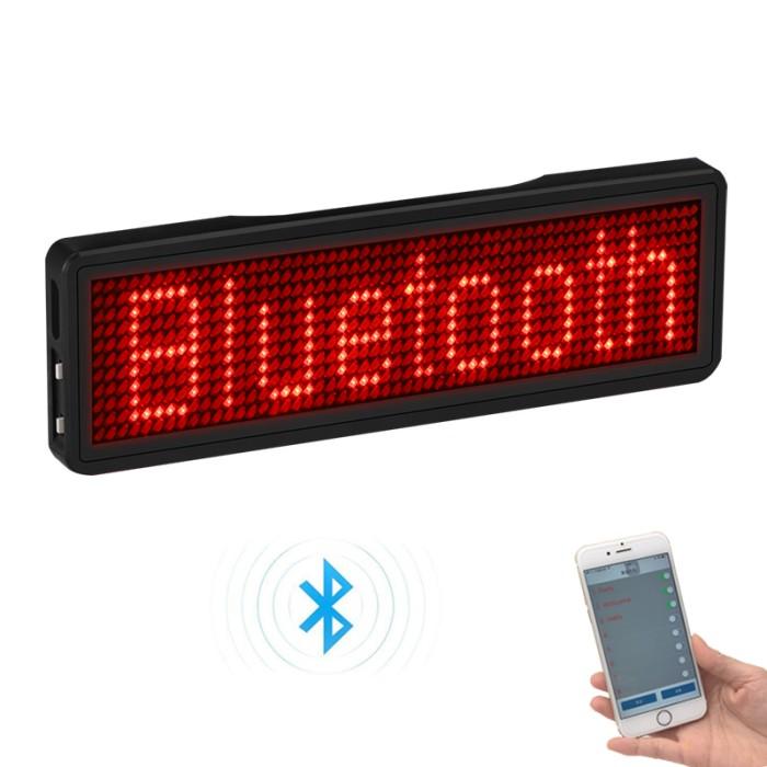 Cahaya Bundaran | LED Badge Text Display Screen | LED Text Display Screen Bluetooth | LED 9.8x0.8x2.