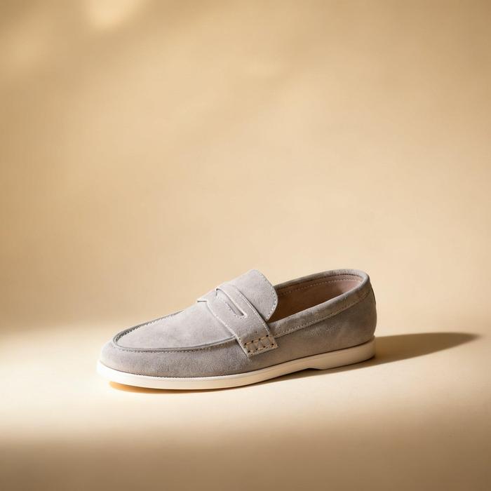 Sepatu Mokasin ENZO TAUPE Loafers Pria Seri BT Gaya Old Money Terinspirasi Shoes Flat dengan Desain 