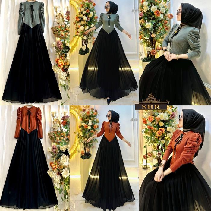 KODE GAMIS LANCIP NEW MAXI DRESS KAOS RAJUT MIX CRUTY IMPORT BY SHR